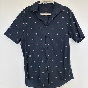 H&M Dark Blue Shirt with american flag Pattern